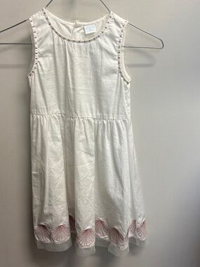 Edgehill Collection Off White Seashell Embroidered Dress 4T
